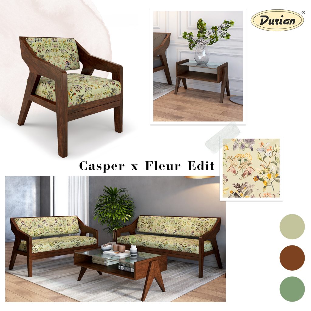 Durian Casper x Fleur Edit sofa set