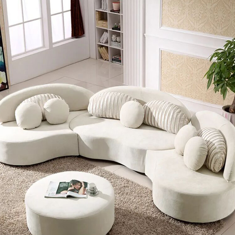 Curved Fabric Sofa Set